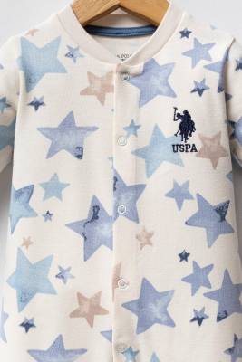 U.S. Polo Assn. - %100 Pamuklu Yıldız Desenli Erkek Bebek Tulum (1)