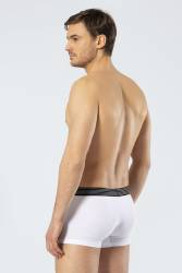 2 Adet Beyaz Erkek Boxer, %95 pamuk %5 likralı Erkek Boxer - Thumbnail