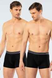 2 Adet Beyaz Erkek Boxer, %95 pamuk %5 likralı Erkek Boxer Siyah