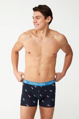 U.S. Polo Assn. - 2 Adet USPA Baskılı Erkek Modal Boxer (1)