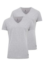 2 Adet V Yaka Kısa Kol Düz Renk T-shirt - 4