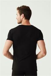 2 Adet V Yaka Kısa Kol Düz Renk T-shirt - 11