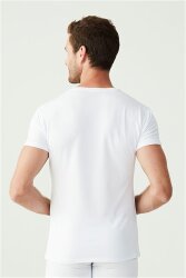 2 Adet V Yaka Kısa Kol Düz Renk T-shirt - 3