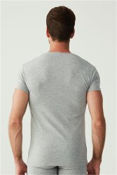 2 Adet V Yaka Kısa Kol Düz Renk T-shirt - 7