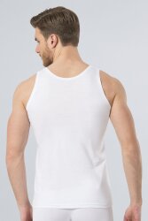 2'li %100 Pamuklu Erkek Penye Beyaz Atlet - 4