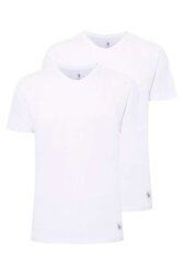 2'li Bisiklet Yaka Kısa Kol Düz Renk T-shirt