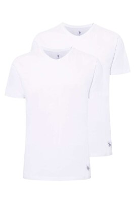 2'li Bisiklet Yaka Kısa Kol Düz Renk T-shirt - 1