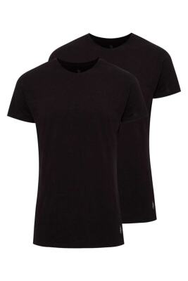 2'li Bisiklet Yaka Kısa Kol Düz Renk T-shirt - 3
