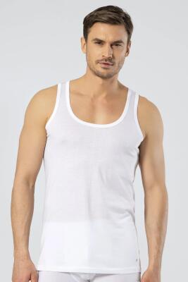 3 Adet %50 Modal %50 Pamuk Erkek Beyaz Atlet Cacharel 1201 - 3