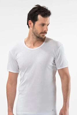 3 Adet %50 modal %50 pamuk Erkek Beyaz Fanila Cacharel 1206  - 4