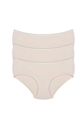 Ren - 3 Adet İz Yapmayan Dikişsiz Lazer Kesim Görünmez Külot, Pamuklu Ağ