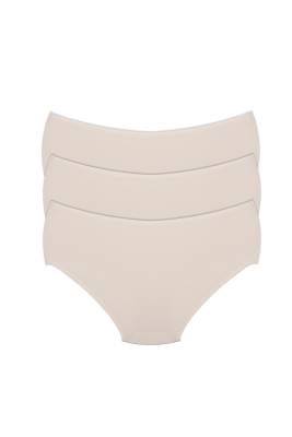 3 Adet İz Yapmayan Dikişsiz Lazer Kesim Görünmez Külot, Pamuklu Ağ - 3