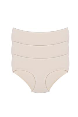 3 Adet İz Yapmayan Dikişsiz Lazer Kesim Görünmez Külot, Pamuklu Ağ - 1