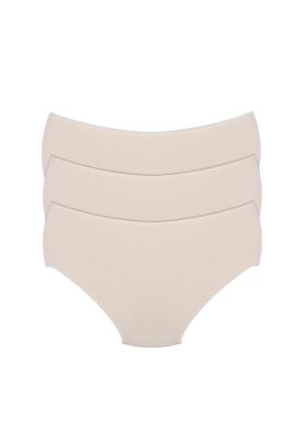 3 Adet İz Yapmayan Dikişsiz Lazer Kesim Görünmez Külot, Pamuklu Ağ - 3