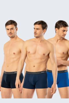 Cacharel - 3 Adet Pamuklu Likralı Erkek Boxer, %95 Pamuk %5 Likralı