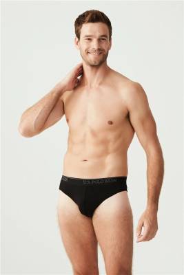 U.S. Polo Assn. - 3 Adet Siyah Pamuklu Erkek Slip