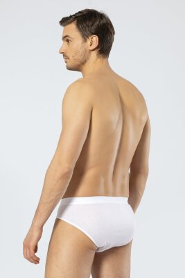 3 Adet Süprem Dokuma Beyaz Klasik Erkek Slip, %50 Modal %50 Pamuk Cacharel 1203 - 3