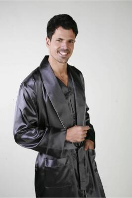 3lü Damat Saten Çeyiz Seti, Saten Robdöşambr ve Pijama Takım - 5