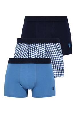 U.S. Polo Assn. - 3'lü Erkek Boxer İndigo Lacivert İndigo