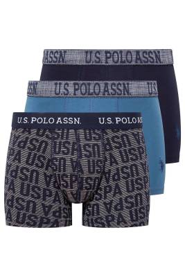 U.S. Polo Assn. - 3'lü Erkek Boxer Pamuklu ve Likralı