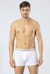 3'lü Erkek Boxer, Uzun Paça Pamuklu Likralı Erkek Boxer - Thumbnail