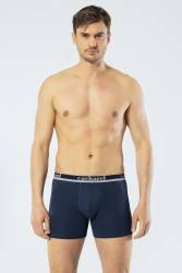 3'lü Erkek Boxer, Uzun Paça Pamuklu Likralı Erkek Boxer - Thumbnail