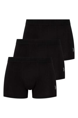 3'lü Erkek Modal Düz Renkli Boxer, %47 modal %47 pamuk %6 elastan - 3