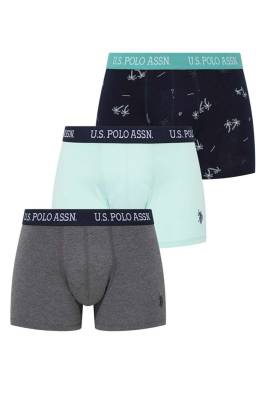 U.S. Polo Assn. - 3'lü Likralı Erkek Boxer