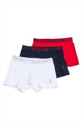 3'lü Paket Kemeri Marka Baskılı Arma Nakışlı Pamuklu Likralı Erkek Boxer - 5