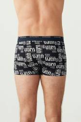3'lü Pamuklu ve Likralı Erkek Boxer, , Uspa Yazı Baskılı Likralı Erkek Boxer - Thumbnail