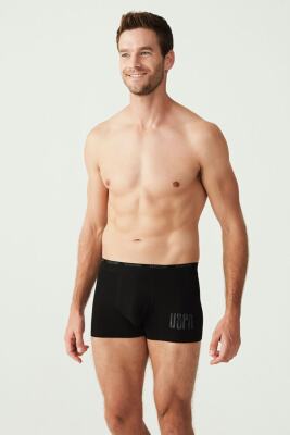 3'lü Pamuklu ve Likralı Erkek Boxer, , Uspa Yazı Baskılı Likralı Erkek Boxer - 4