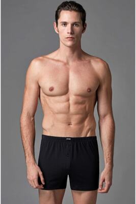 4 Adet %100 Pamuklu Tek Düğmeli Penye Erkek Boxer - 1