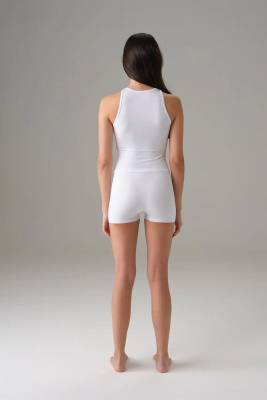 5 Adet Sıfır Kol File Yaka Göbek Hizasında Atlet T-shirt - 4