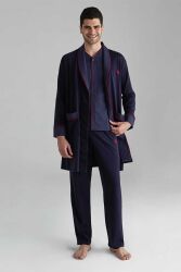 5'li Çeyizlik Erkek Pijama Röbdoşambır Takım - 4