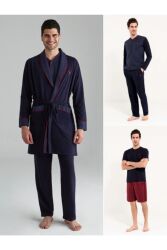 5'li Çeyizlik Erkek Pijama Röbdoşambır Takım - 6