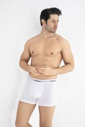5'li Erkek Beyaz Uzun Paça Modal Boxer, %45 Modal, %45 Pamuk, %8 Elastan - Thumbnail