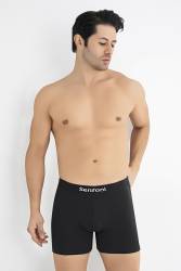 5'li Erkek Siyah Uzun Paça Modal Boxer, %45 Modal, %45 Pamuk, %8 Elastan - Thumbnail