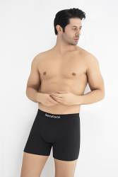 5'li Erkek Siyah Uzun Paça Modal Boxer, %45 Modal, %45 Pamuk, %8 Elastan - Thumbnail