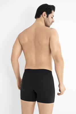 5'li Erkek Siyah Uzun Paça Modal Boxer, %45 Modal, %45 Pamuk, %8 Elastan - 3