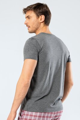 %95 Pamuk %5 Likra Bisiklet Yaka Erkek T-shirt - 10