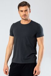 %95 Pamuk %5 Likra Bisiklet Yaka Erkek T-shirt - 14