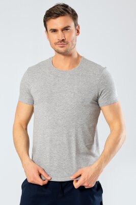 %95 Pamuk %5 Likra Bisiklet Yaka Erkek T-shirt - 7