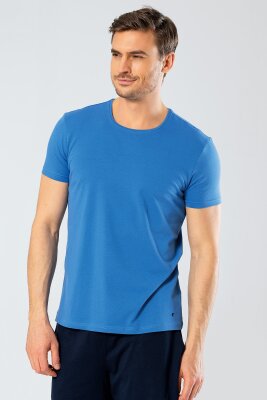 %95 Pamuk %5 Likra Bisiklet Yaka Erkek T-shirt - 20