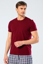 %95 Pamuk %5 Likra Bisiklet Yaka Erkek T-shirt - 12
