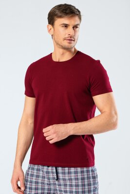 %95 Pamuk %5 Likra Bisiklet Yaka Erkek T-shirt - 12