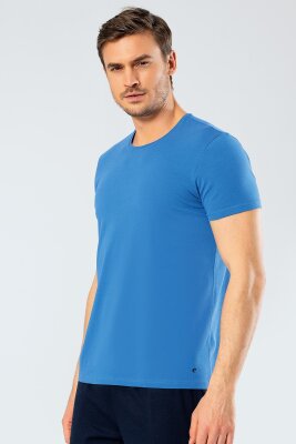 %95 Pamuk %5 Likra Bisiklet Yaka Erkek T-shirt - 19
