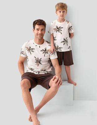 Aile Kombini Yazlık Şortlu Pijama Takımı %100 Pamuk- Ürünler Ayrı Ayrı Satılır, Kombin İçin Ayrı Ayrı Sırayla Sepete Eklenmelidir-%100 Pamuk - 1