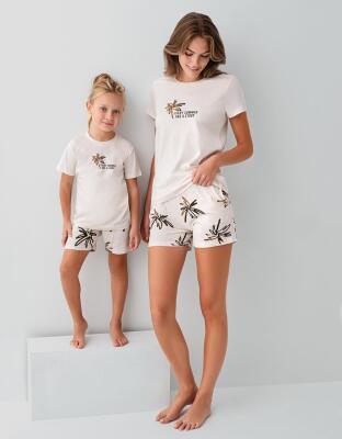 Aile Kombini Yazlık Şortlu Pijama Takımı %100 Pamuk- Ürünler Ayrı Ayrı Satılır, Kombin İçin Ayrı Ayrı Sırayla Sepete Eklenmelidir-%100 Pamuk - 7