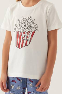 Aile Pijama Takımı, Popcorn Baskılı, %100 Pamuk, (ayrı ayrı fiyatlandırılır) - 6
