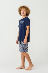 Anne baba çocuk uyumlu aile pijama takımı. %100 pamuk kumaş, yazlık rahat kesim ve modern deniz temalı tasarım - 4